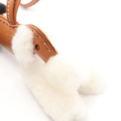Hermes Charm Buddy Gold White Shearling Keychain — view 6