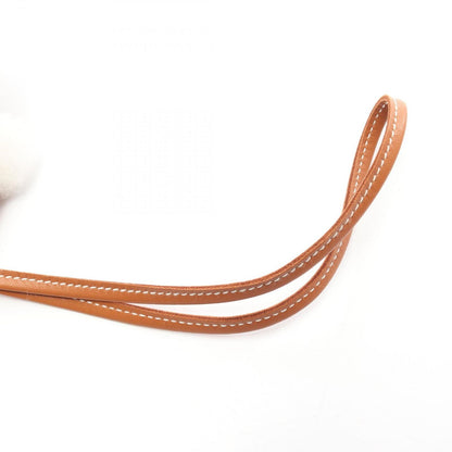 Hermes Charm Buddy Gold White Shearling Keychain — view 5