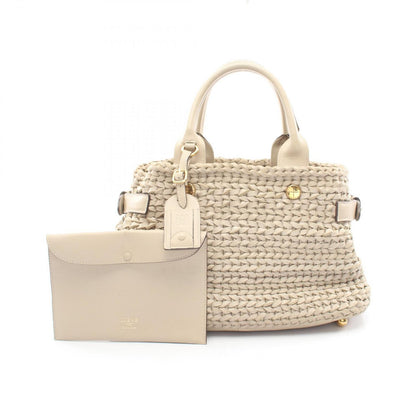 Loewe Handbag Braided Gray Ju Leather