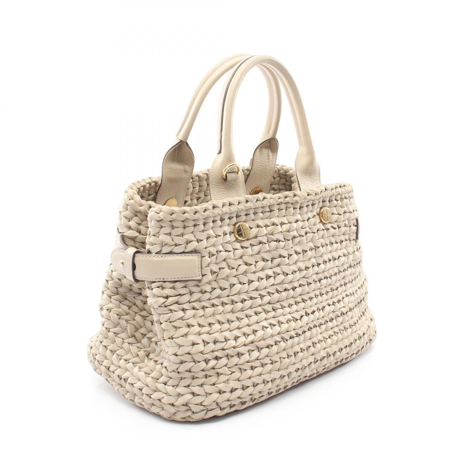 Loewe Handbag Braided Gray Ju Leather — view 2