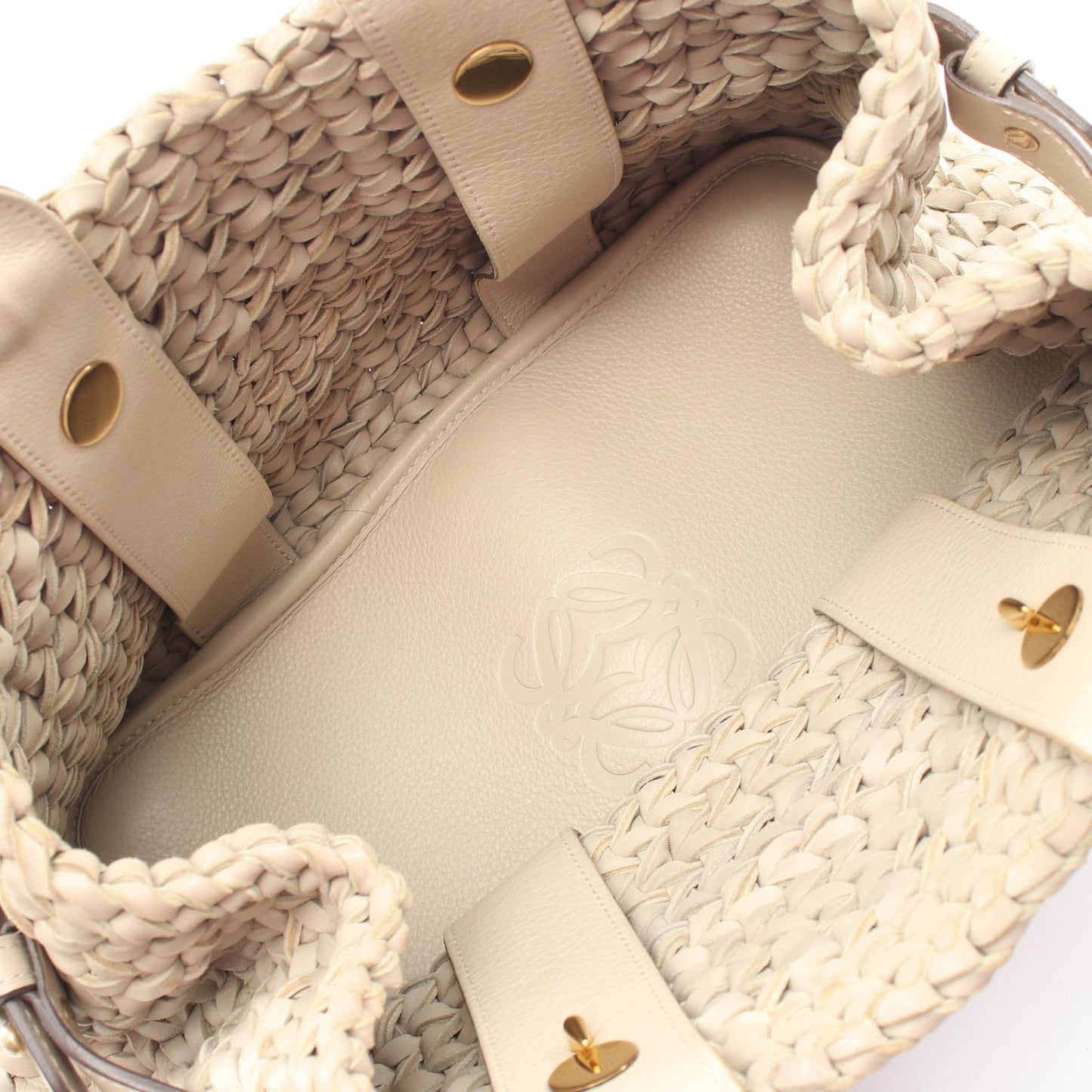 Loewe Handbag Braided Gray Ju Leather — view 3