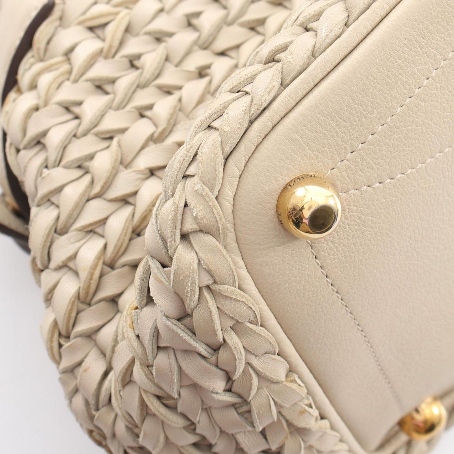 Loewe Handbag Braided Gray Ju Leather — view 7