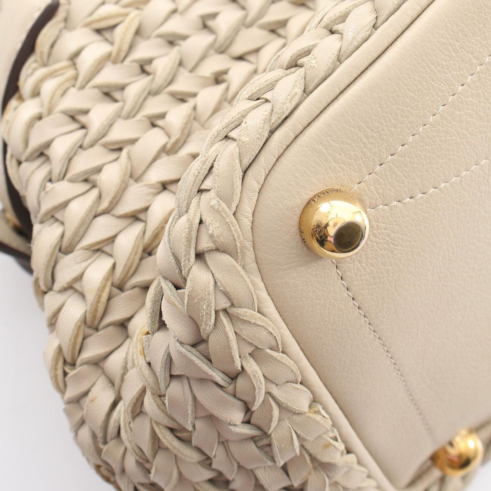 Loewe Handbag Braided Gray Ju Leather — view 7