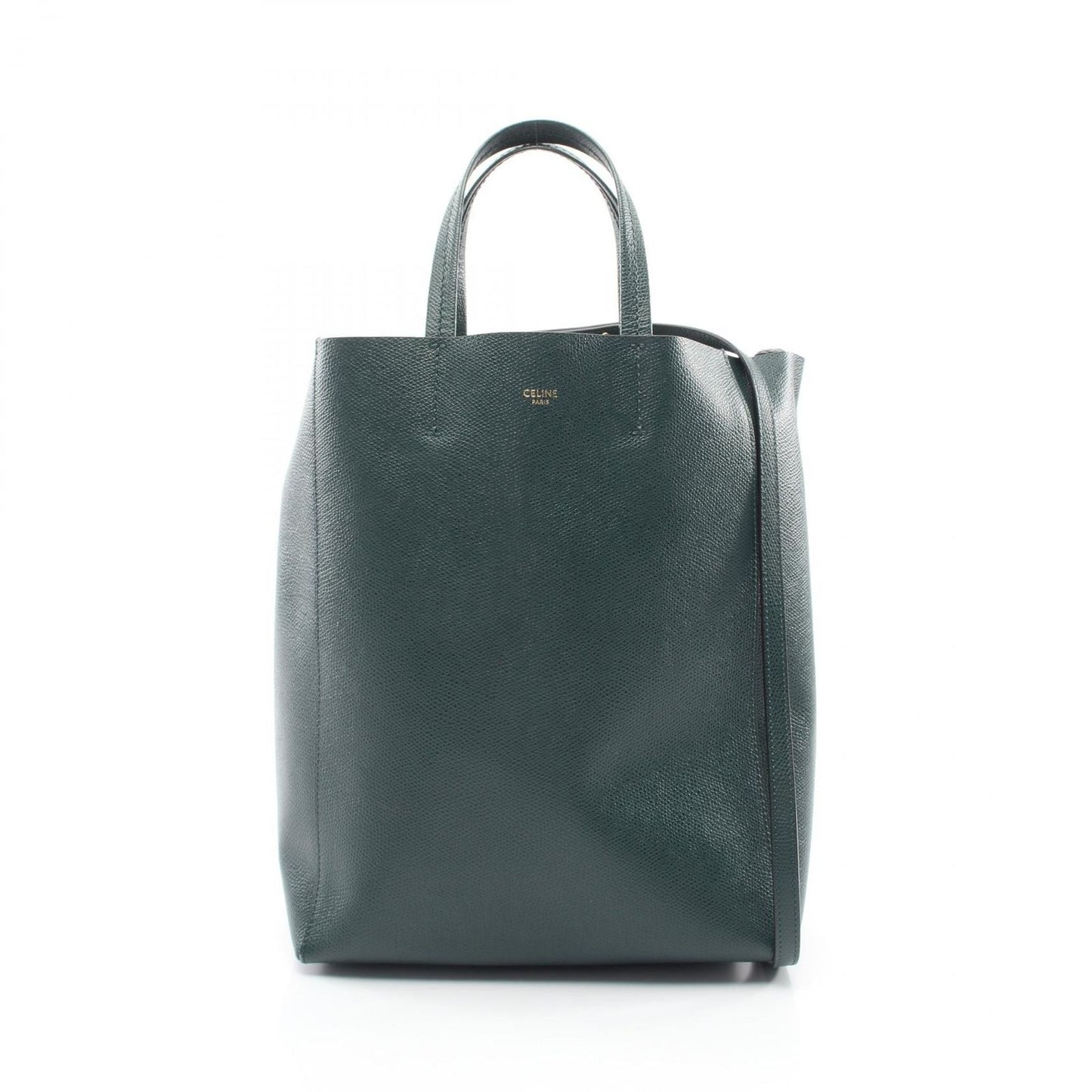Celine Tote Vertical Small Cover 2-Way Green Leather