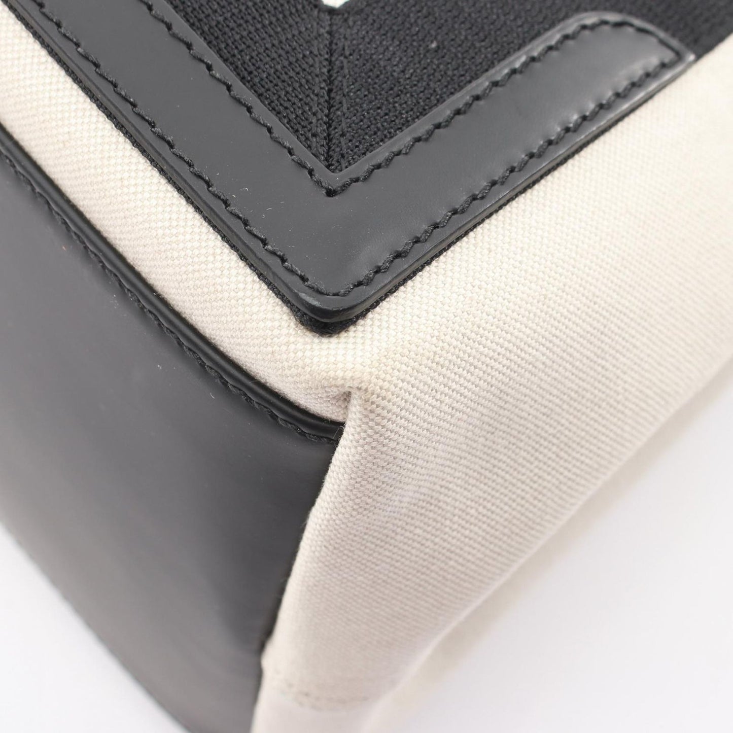 Balenciaga Tote Navy Cabas S Natural Black Canvas Leather — view 5