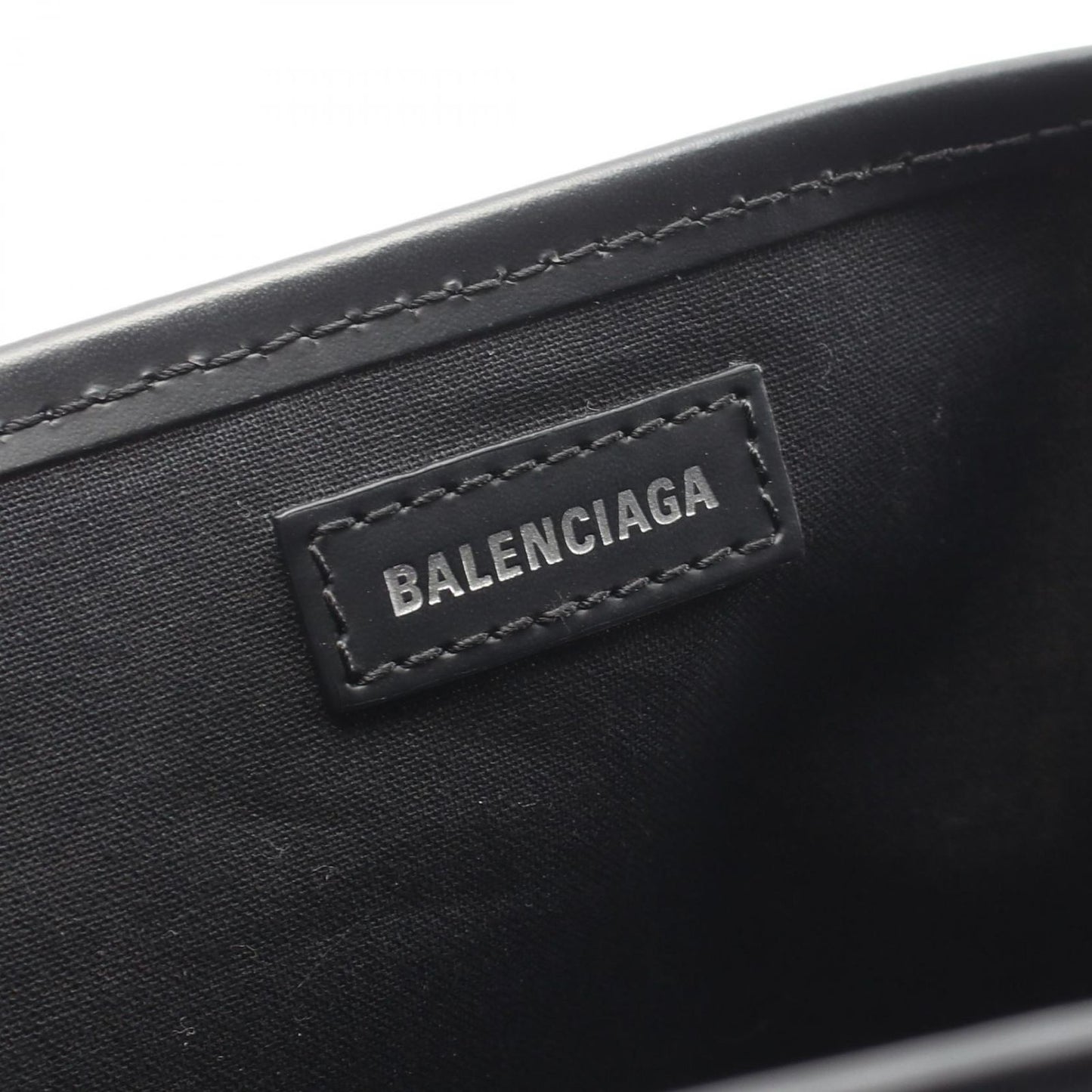 Balenciaga Tote Navy Cabas S Natural Black Canvas Leather — view 4