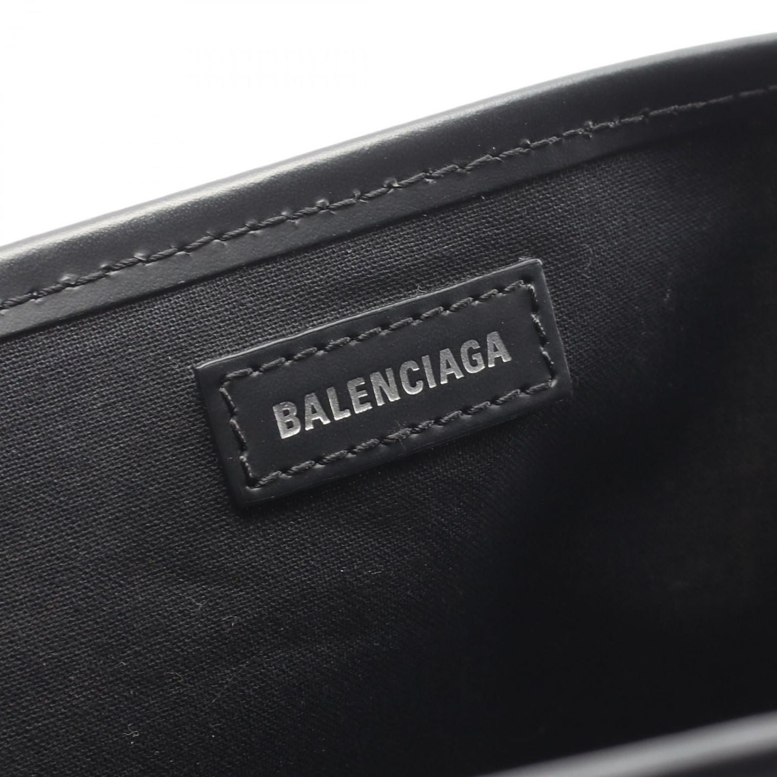Balenciaga Tote Navy Cabas S Natural Black Canvas Leather — view 4