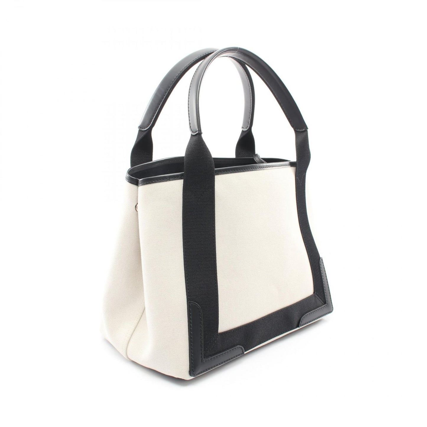 Balenciaga Tote Navy Cabas S Natural Black Canvas Leather — view 2