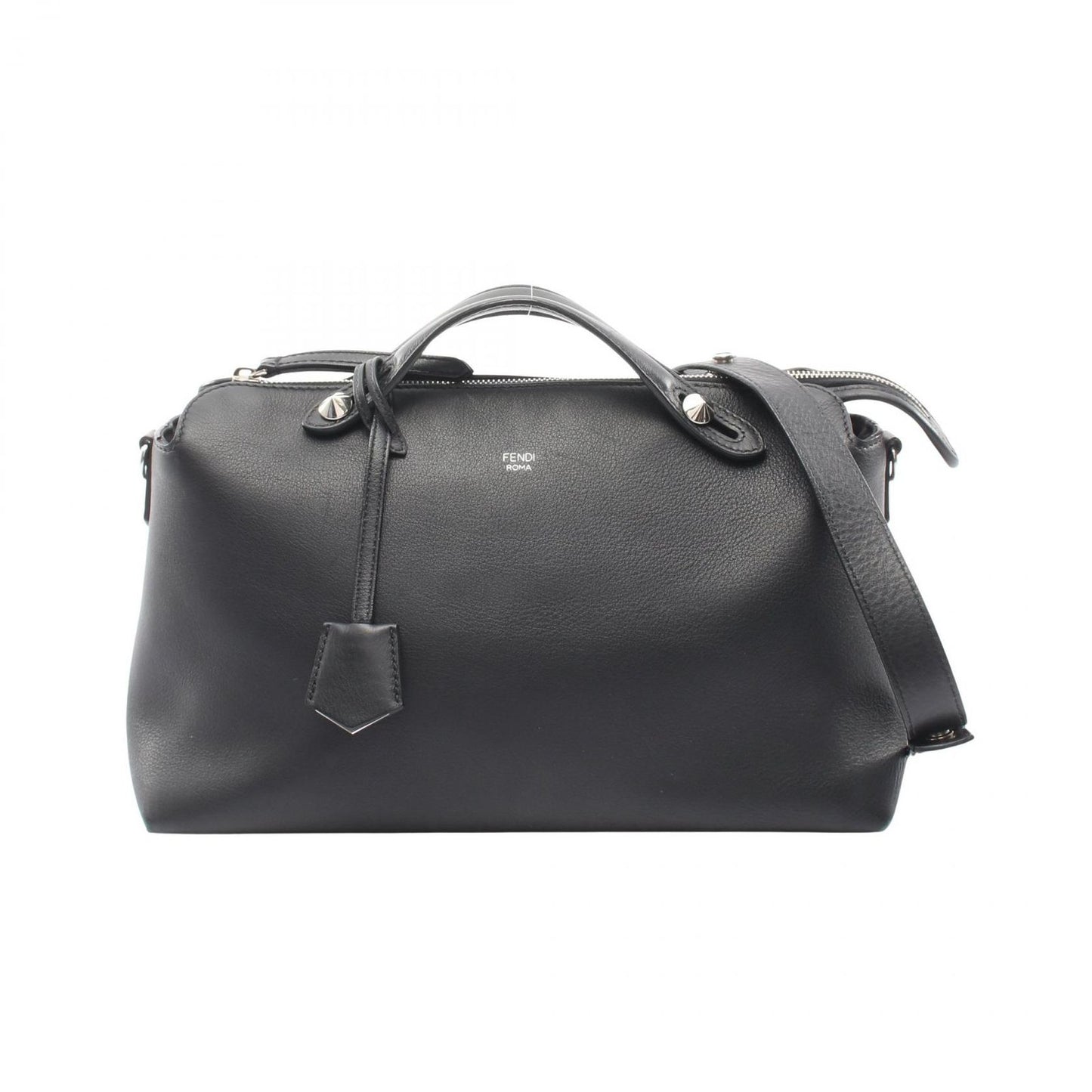 Fendi Handbag 2-Way Black Leather Visor Way Large