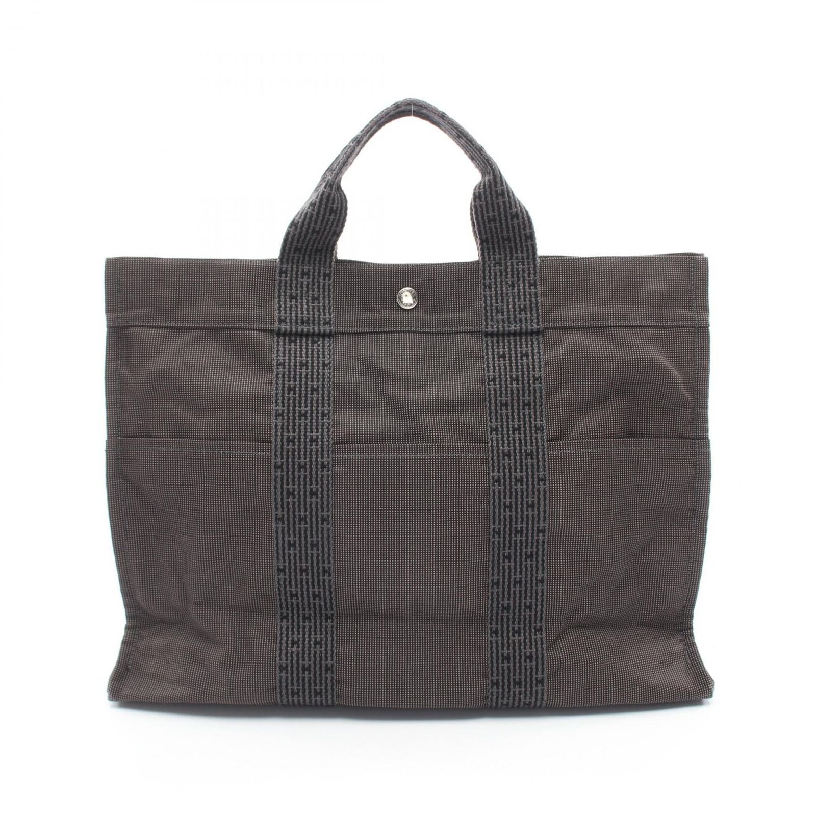 Hermes Tote Her Line Gray Canvas