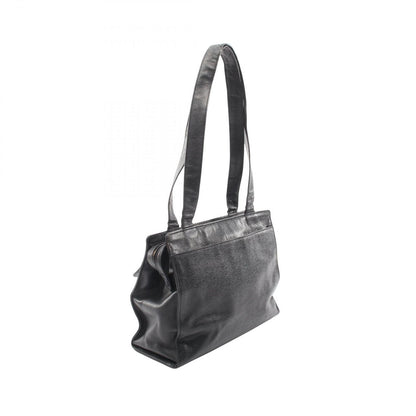 Chanel Tote CC Logo Turnlock Black Caviar Leather Shoulder — view 2