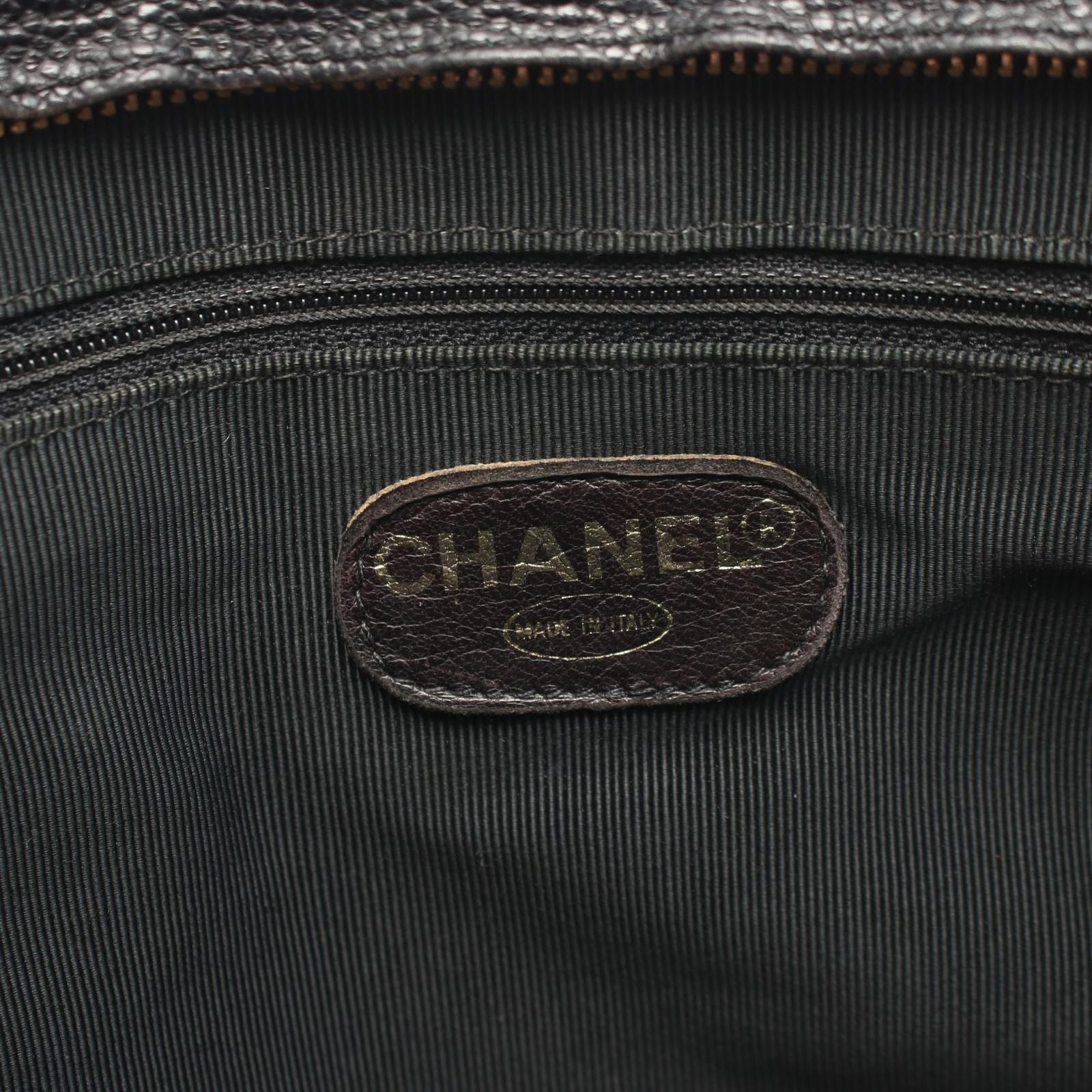 Chanel Tote CC Logo Turnlock Black Caviar Leather Shoulder — view 4