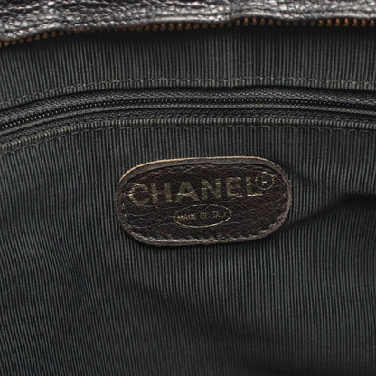 Chanel Tote CC Logo Turnlock Black Caviar Leather Shoulder — view 4