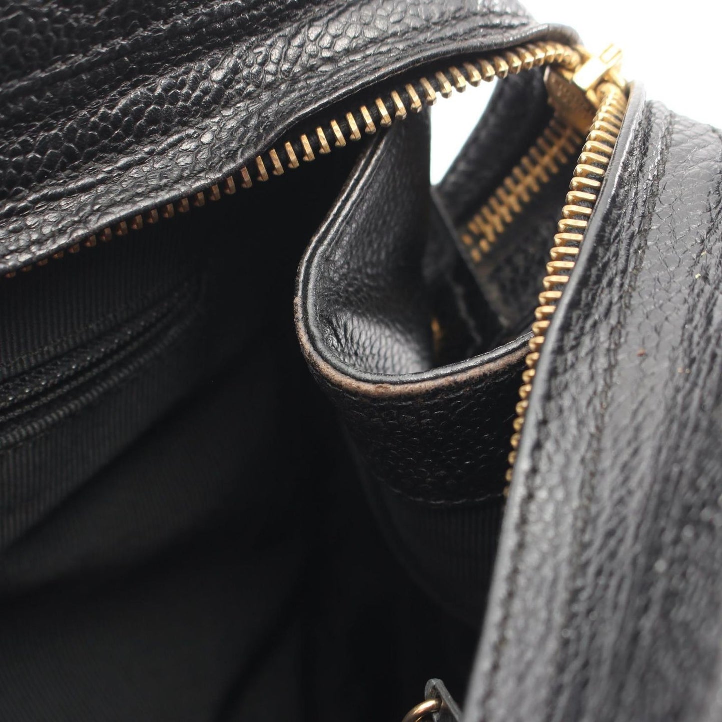 Chanel Tote CC Logo Turnlock Black Caviar Leather Shoulder — view 9