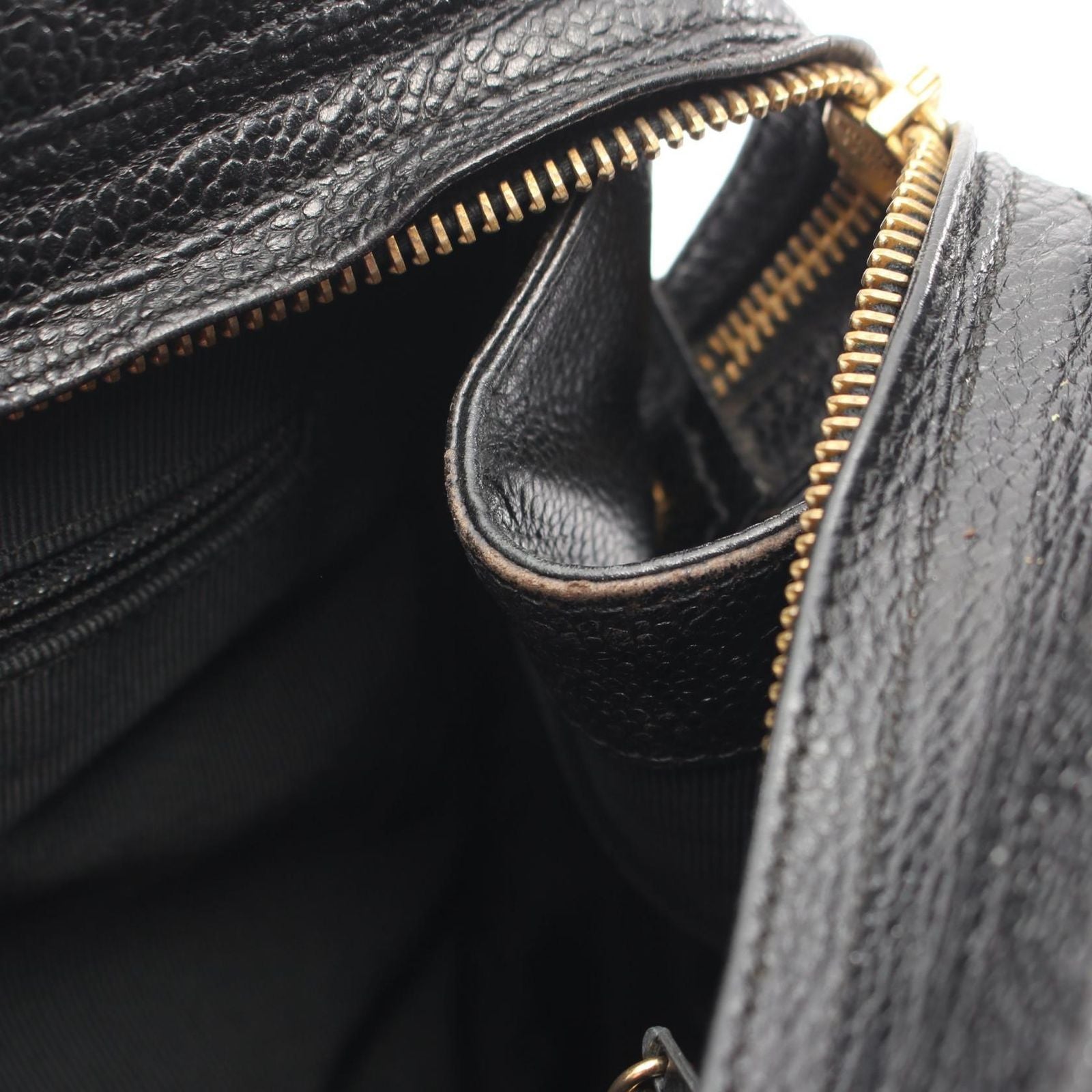 Chanel Tote CC Logo Turnlock Black Caviar Leather Shoulder — view 9