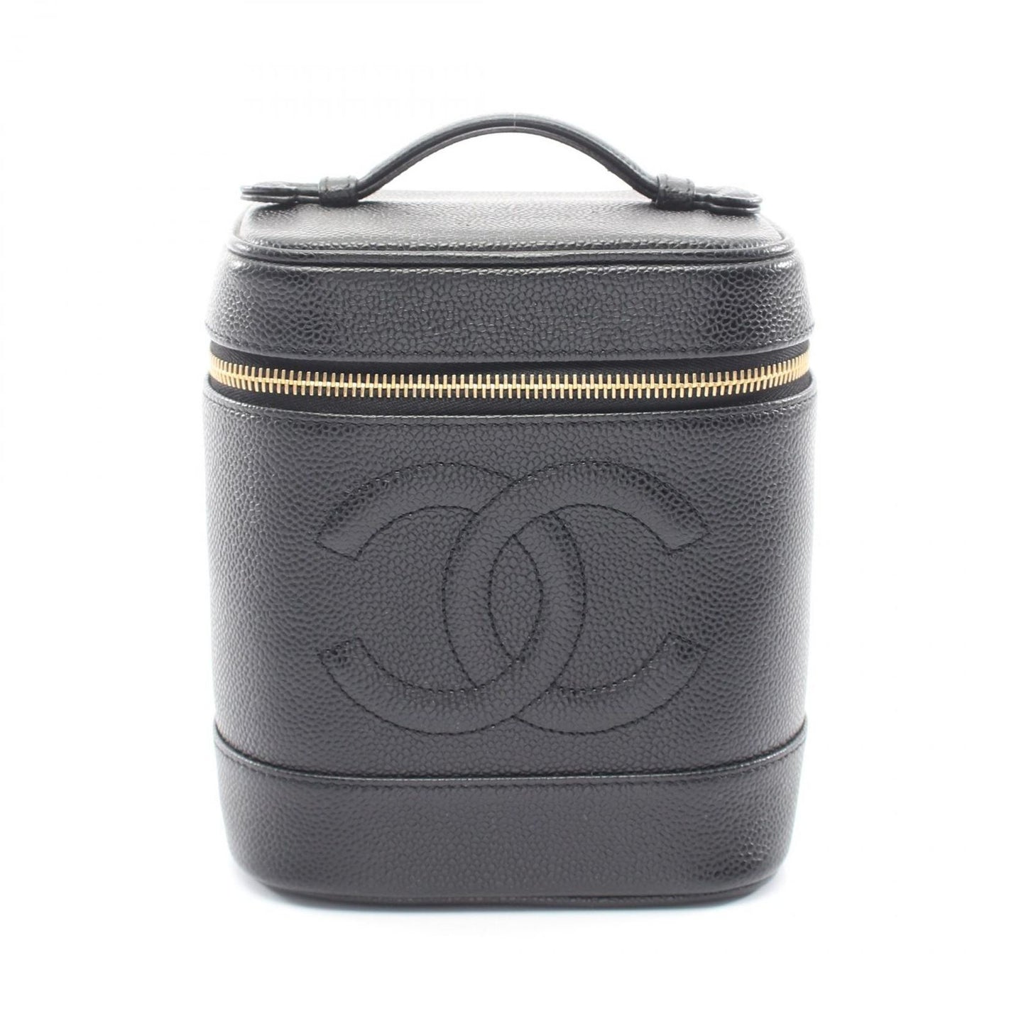 Chanel Handbag CC Logo Black Caviar Leather