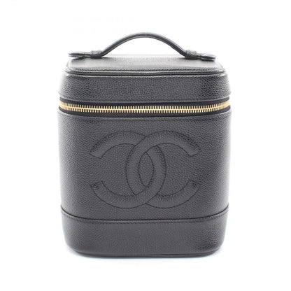 Chanel Handbag CC Logo Black Caviar Leather