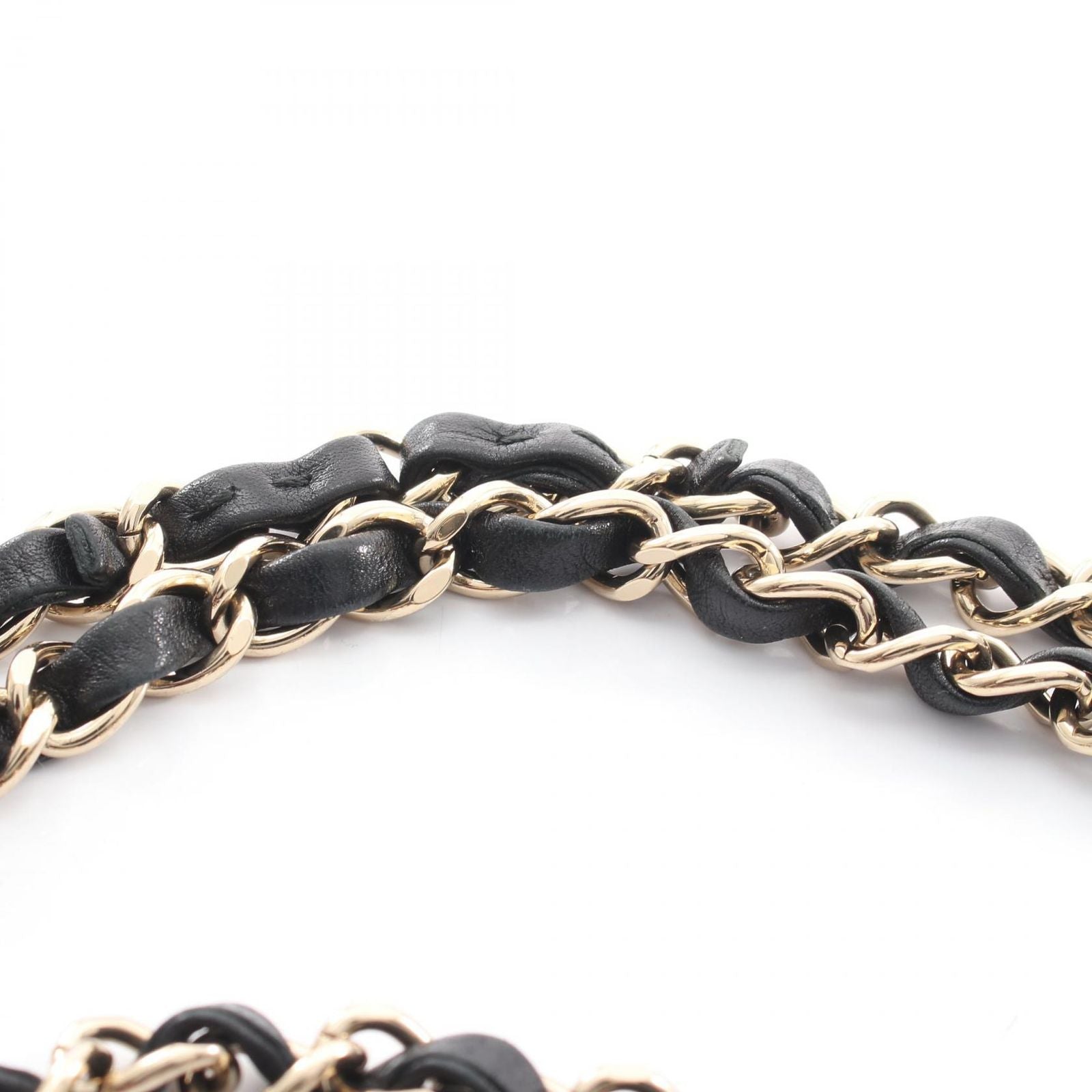 Chanel Shoulder Bag Blanc Stitch Black Lambskin Chain — view 7