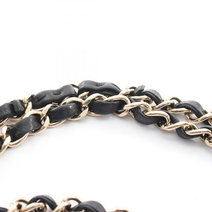 Chanel Shoulder Bag Blanc Stitch Black Lambskin Chain — view 7