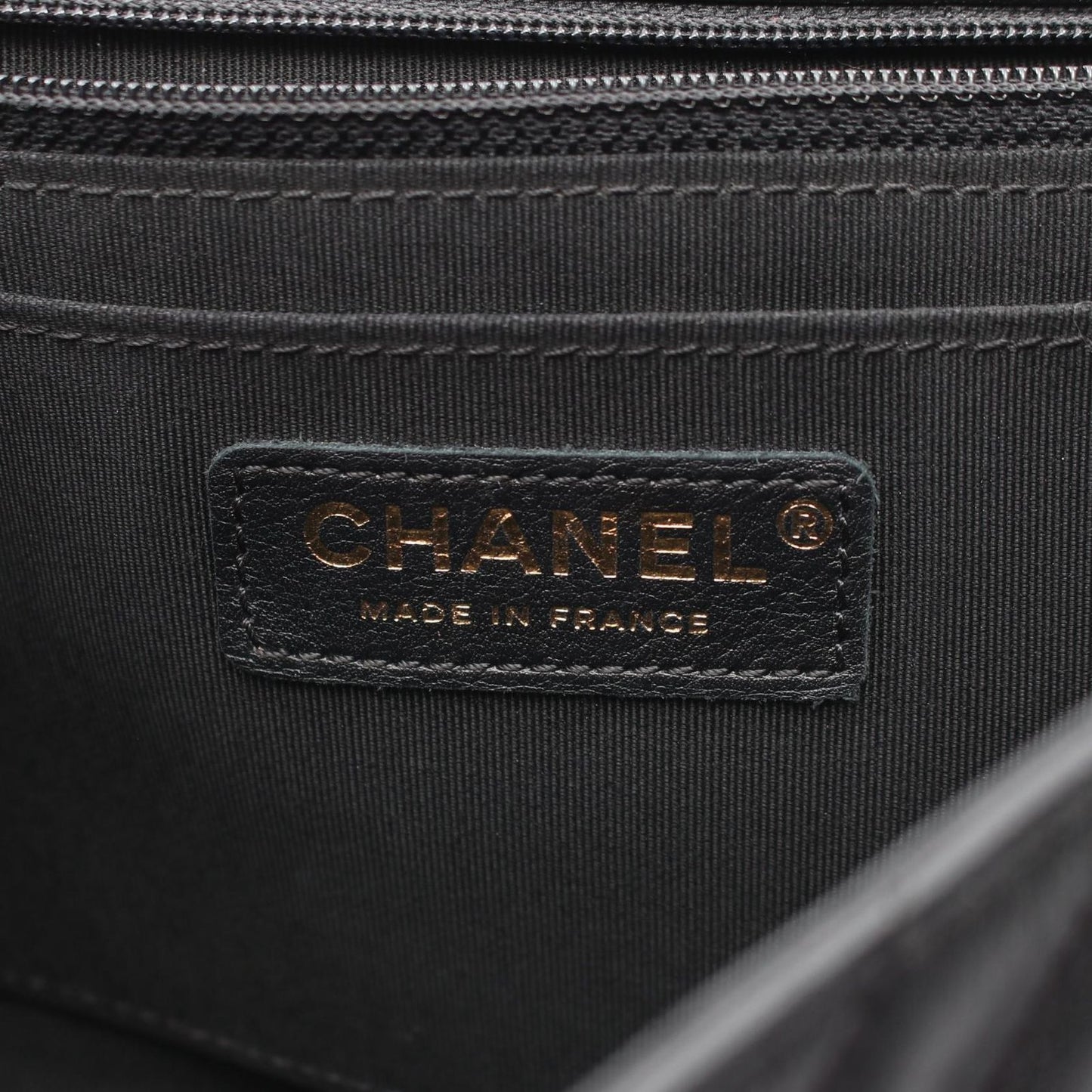 Chanel Shoulder Bag Blanc Stitch Black Lambskin Chain — view 4