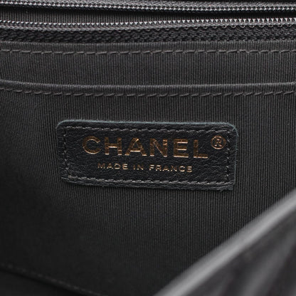 Chanel Shoulder Bag Blanc Stitch Black Lambskin Chain — view 4