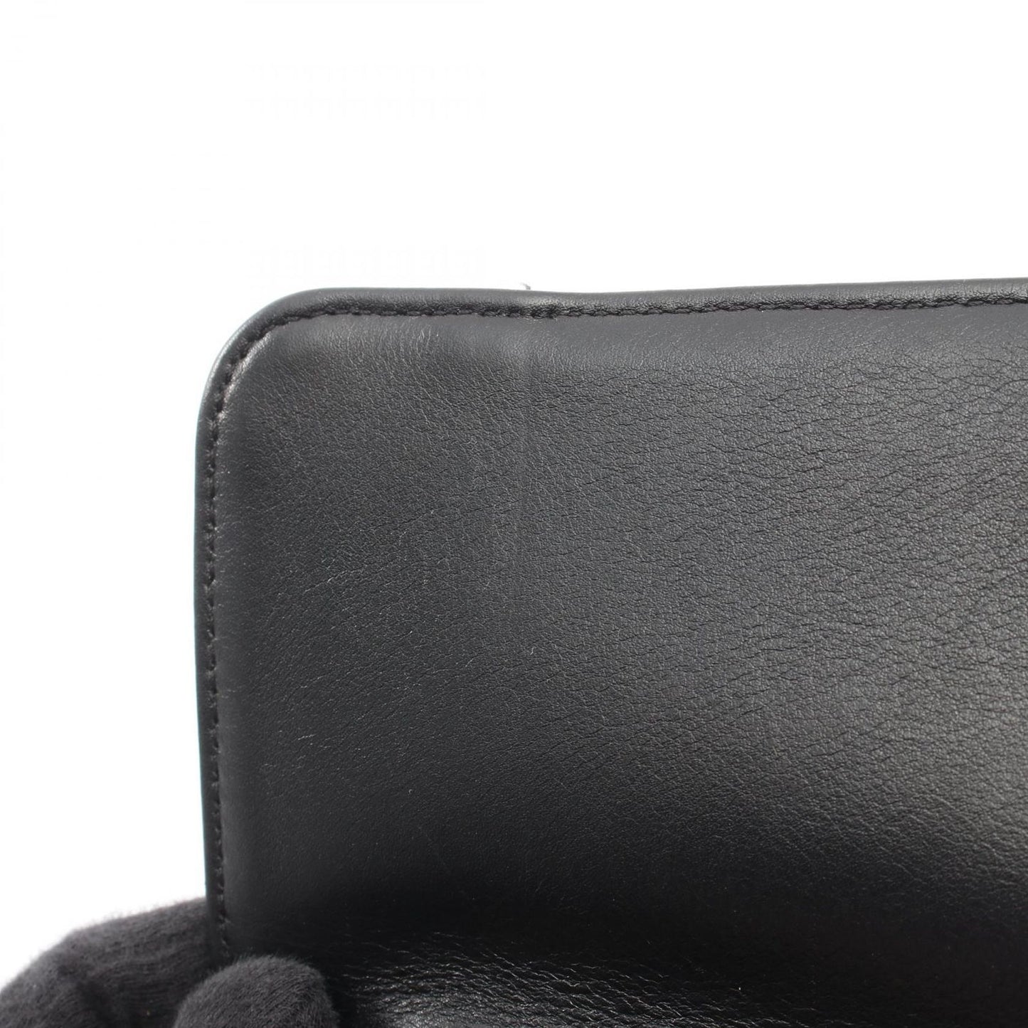 Chanel Shoulder Bag Blanc Stitch Black Lambskin Chain — view 8