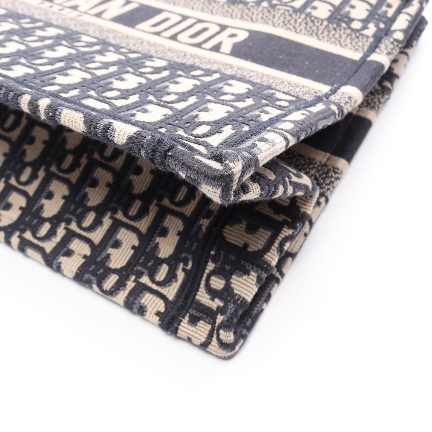 Dior Tote Book Oblique Embroidery Navy Canvas — view 5