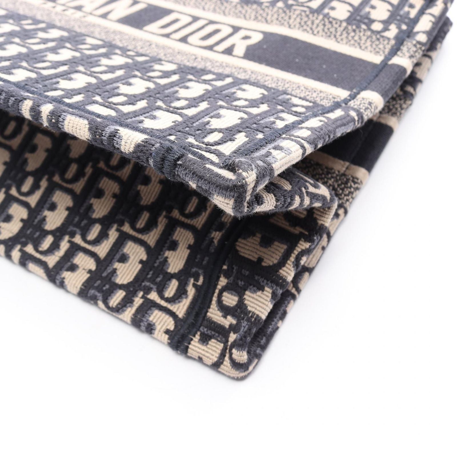 Dior Tote Book Oblique Embroidery Navy Canvas — view 5