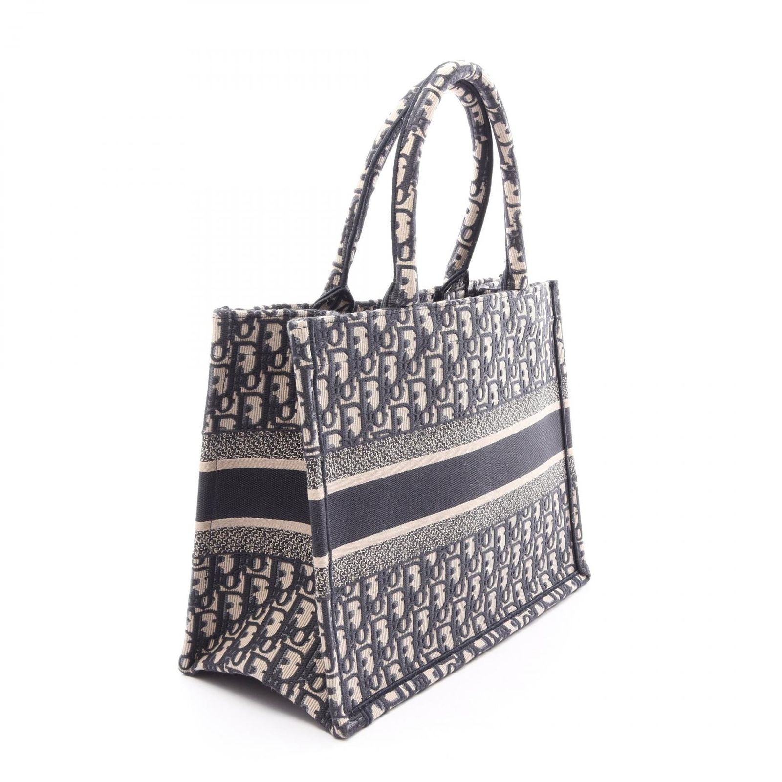 Dior Tote Book Oblique Embroidery Navy Canvas — view 2