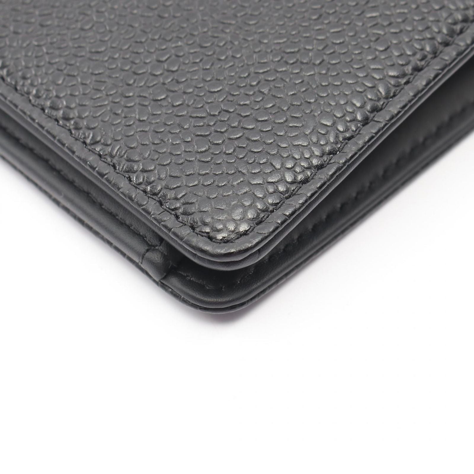 Chanel Bifold Wallet CC Logo Black Caviar Leather — view 6