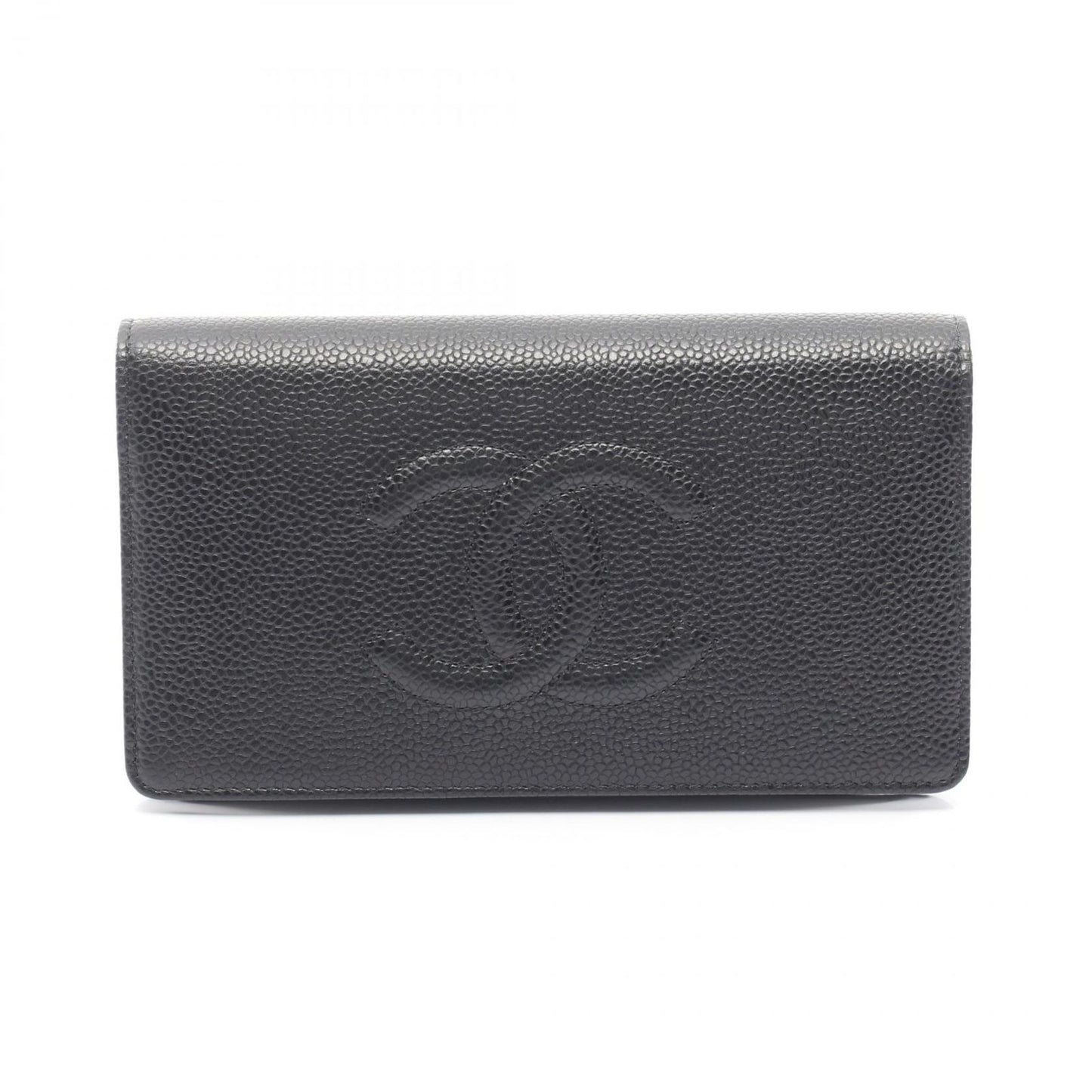 Chanel Bifold Wallet CC Logo Black Caviar Leather