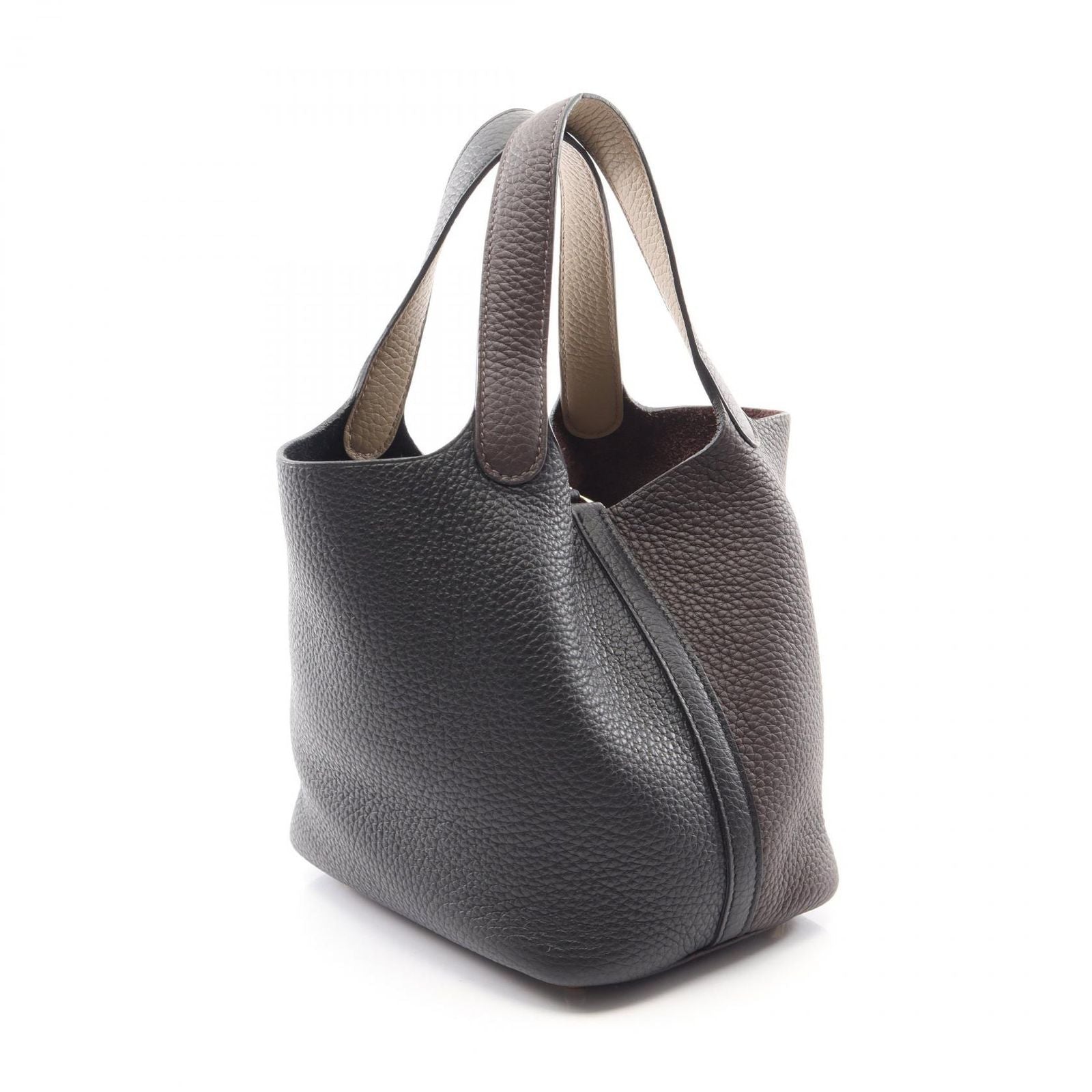 Hermes Handbag Picotin Lock PM Tricolor Black Macassar Beige Maruf Leather PM — view 2