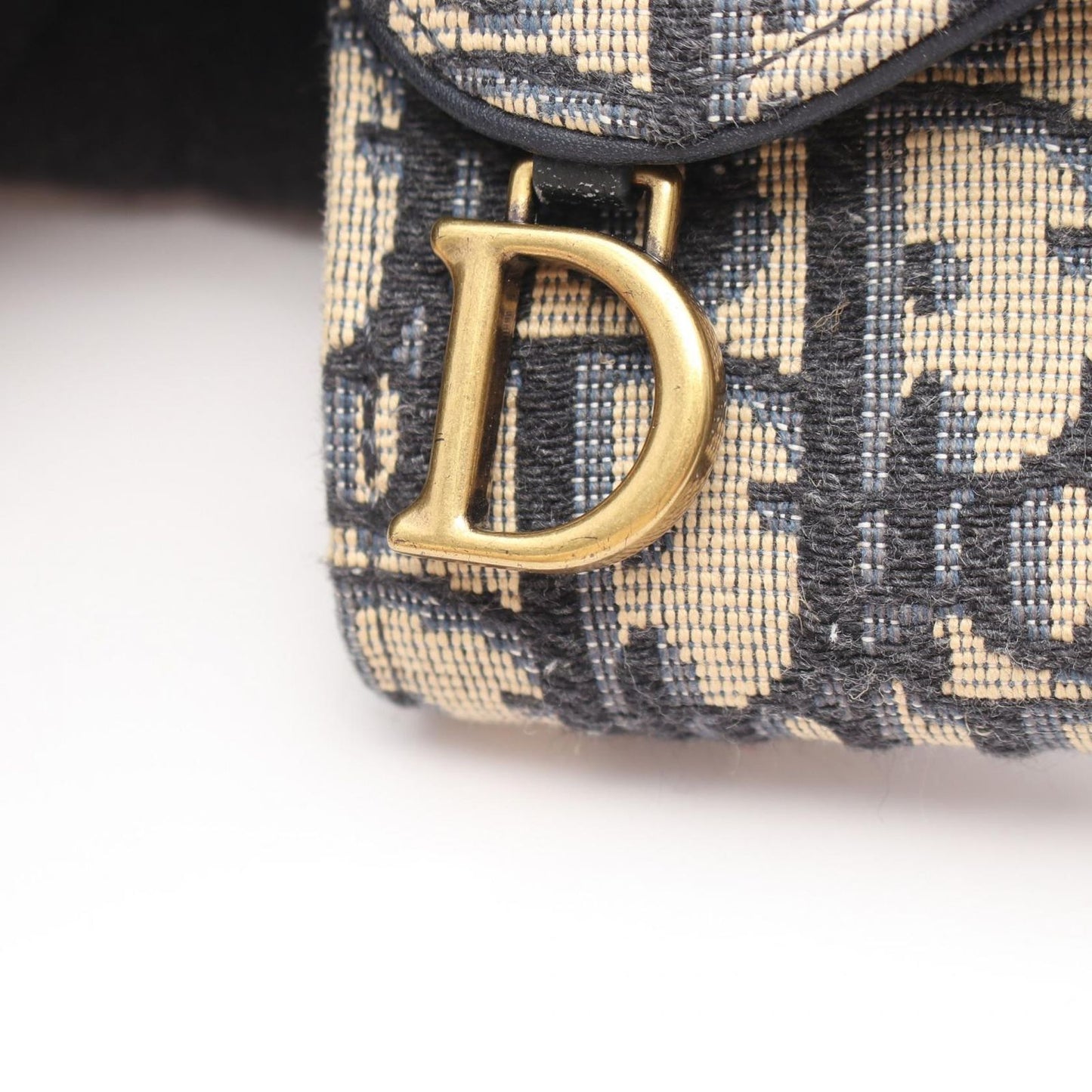 Dior Trifold Wallet Saddle Lotus Navy Canvas Nymphea — view 7