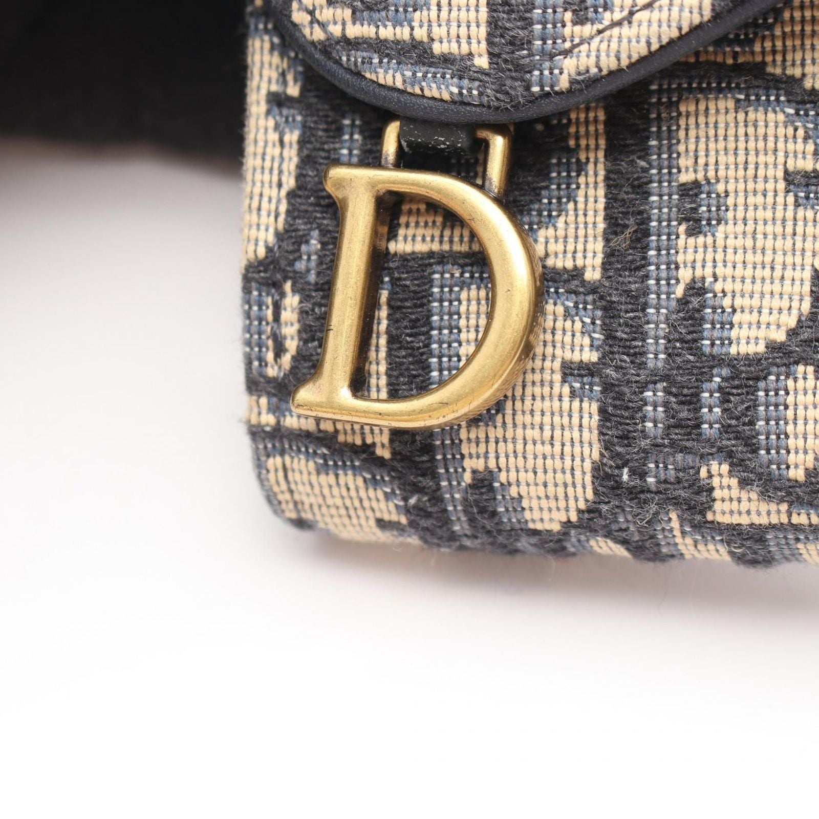 Dior Trifold Wallet Saddle Lotus Navy Canvas Nymphea — view 7