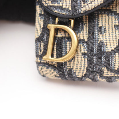 Dior Trifold Wallet Saddle Lotus Navy Canvas Nymphea — view 7
