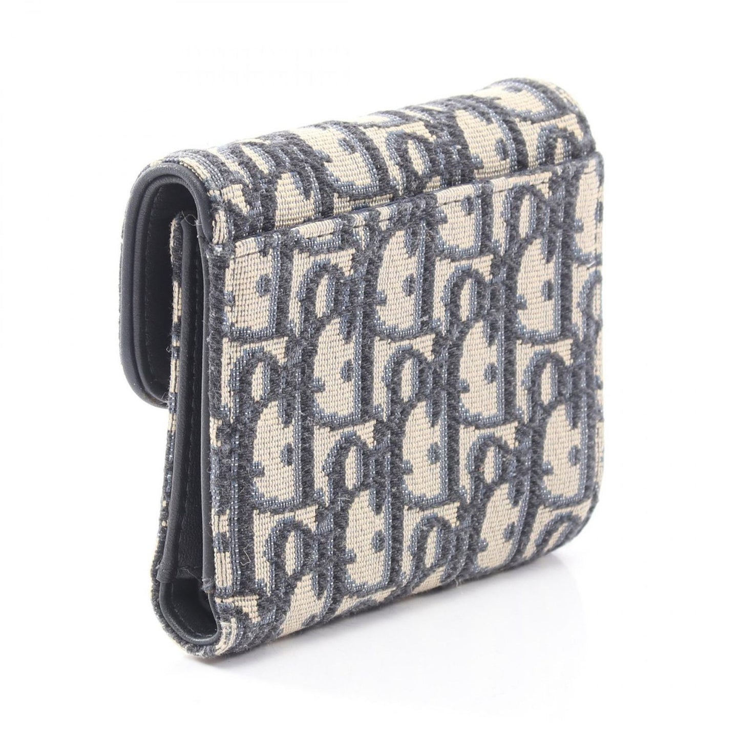 Dior Trifold Wallet Saddle Lotus Navy Canvas Nymphea — view 2