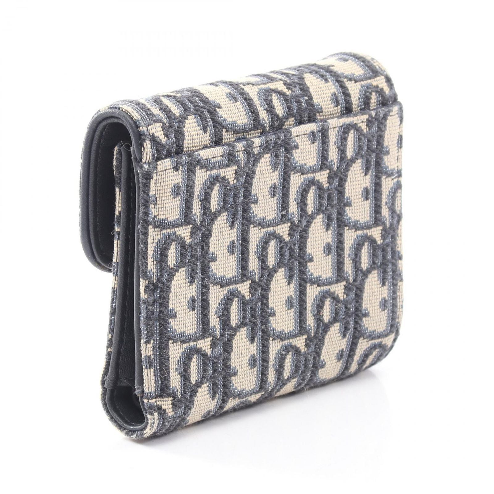 Dior Trifold Wallet Saddle Lotus Navy Canvas Nymphea — view 2