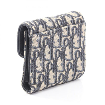 Dior Trifold Wallet Saddle Lotus Navy Canvas Nymphea — view 2