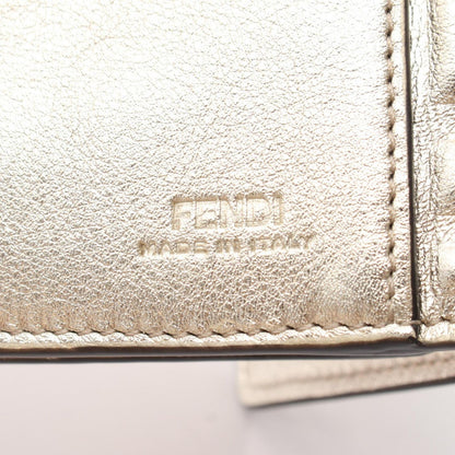 Fendi Bifold Wallet Baguette FF Embossed Champagne Gold Leather FF — view 5