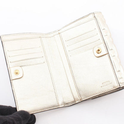 Fendi Bifold Wallet Baguette FF Embossed Champagne Gold Leather FF — view 3