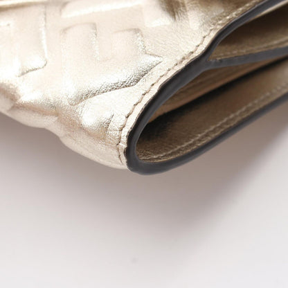 Fendi Bifold Wallet Baguette FF Embossed Champagne Gold Leather FF — view 6