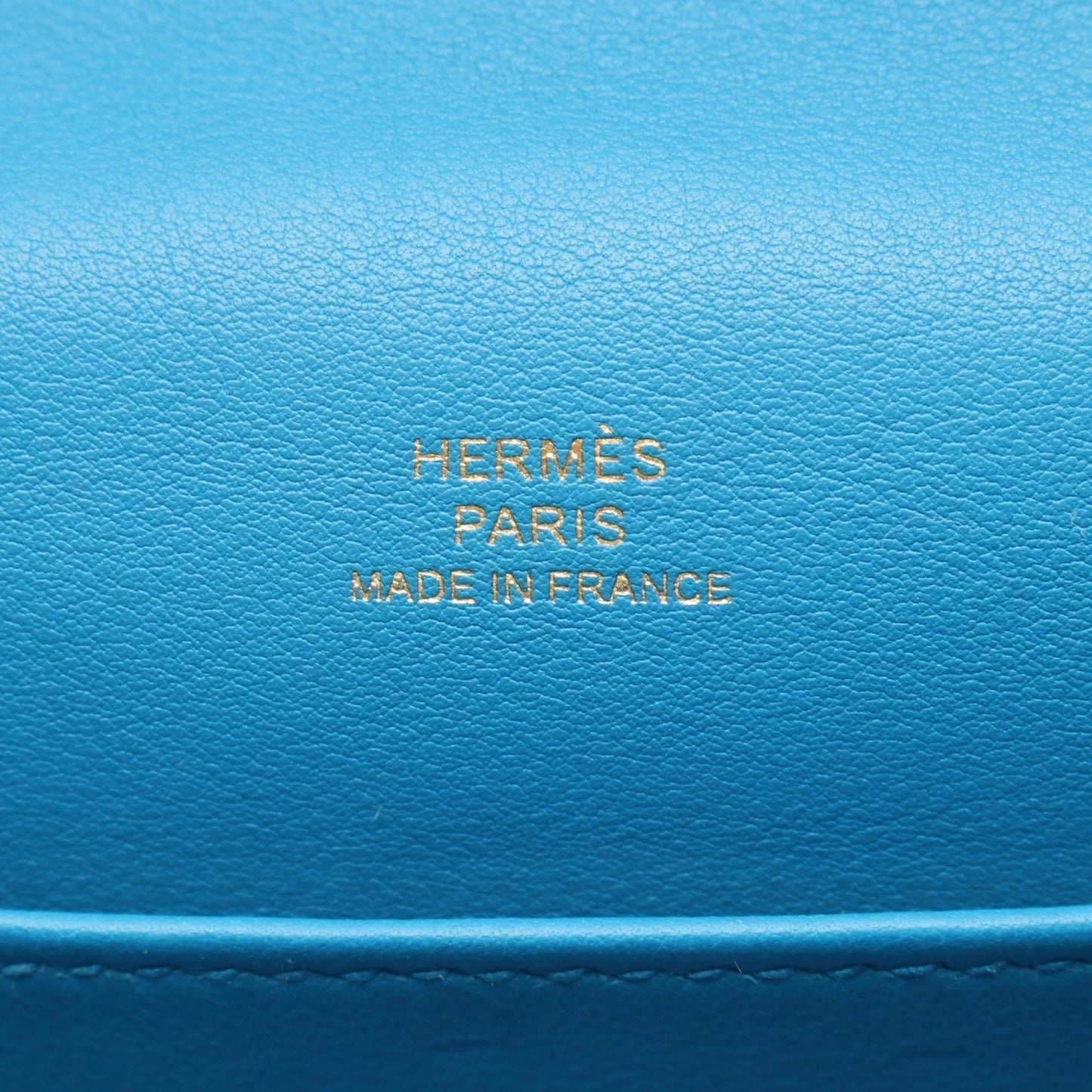 Hermes Handbag Pochette Kelly Mini Blue Frida Leather — view 4