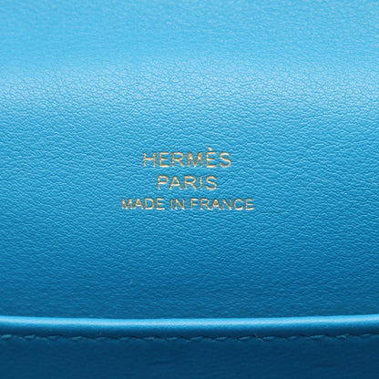 Hermes Handbag Pochette Kelly Mini Blue Frida Leather — view 4