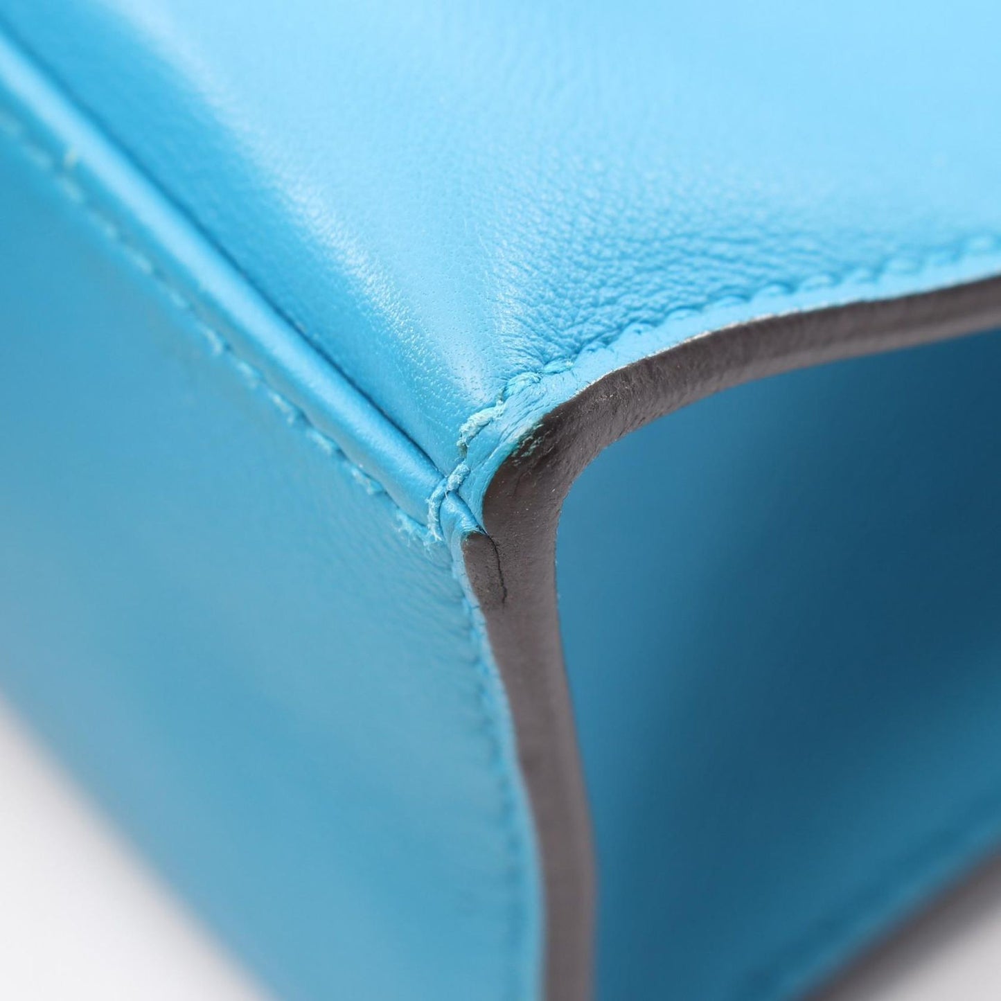 Hermes Handbag Pochette Kelly Mini Blue Frida Leather — view 6