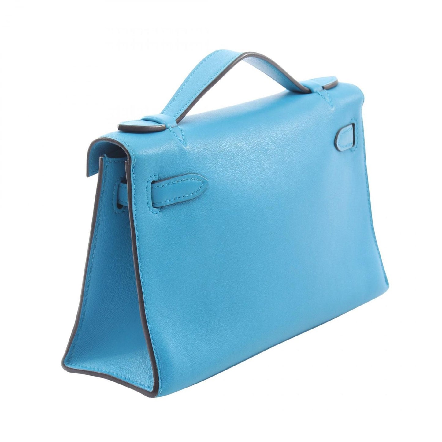Hermes Handbag Pochette Kelly Mini Blue Frida Leather — view 2