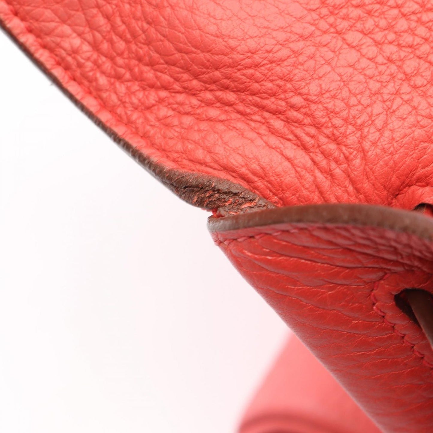 Hermes Shoulder Bag Kelly Pink Red Leather 42 — view 8