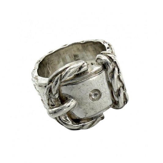 Hermes Ring Diane Belt Motif Vintage 51 925 Sterling Silver