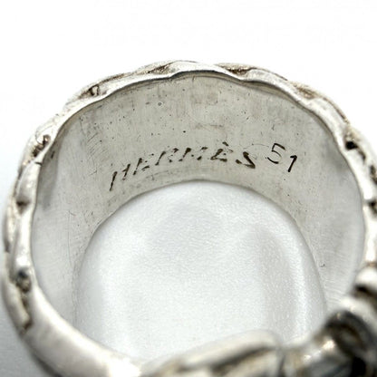 Hermes Ring Diane Belt Motif Vintage 51 925 Sterling Silver — view 3