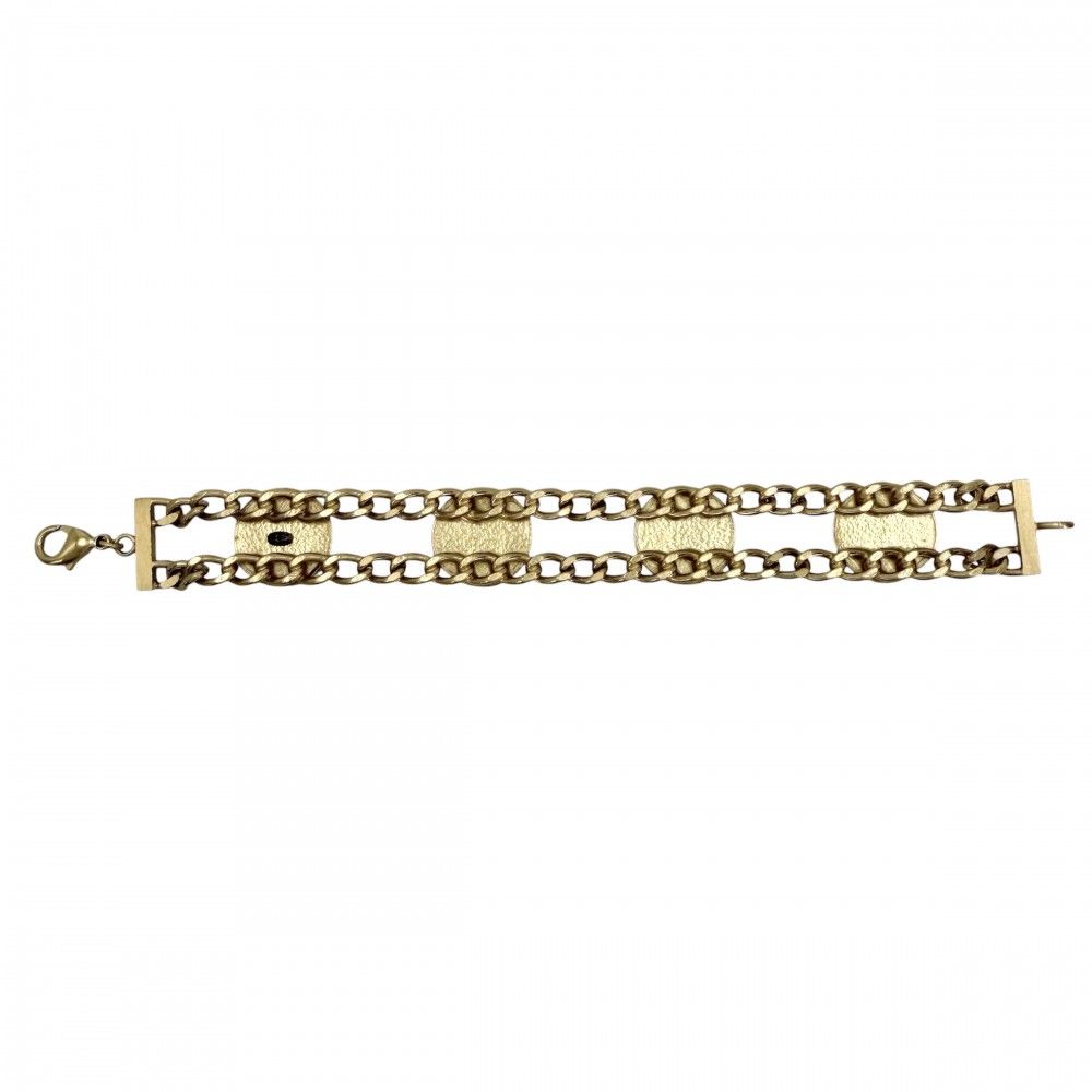 Chanel Bracelet Chain CC Logo Heart Star Black Gold — view 2