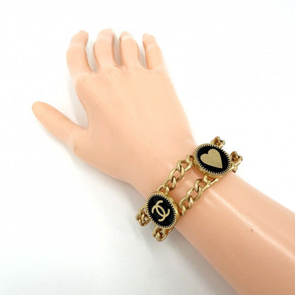Chanel Bracelet Chain CC Logo Heart Star Black Gold — view 3
